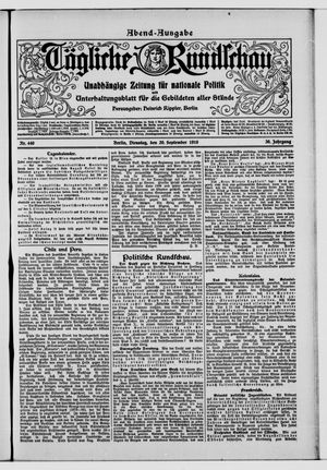 Tägliche Rundschau vom 20.09.1910