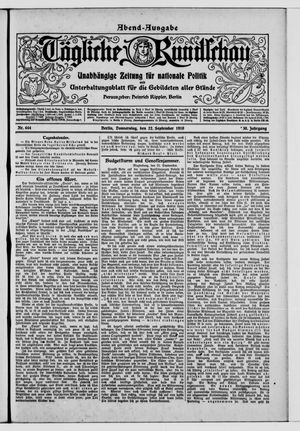 Tägliche Rundschau vom 22.09.1910