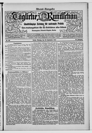 Tägliche Rundschau vom 26.09.1910