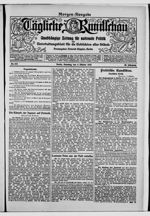 Tägliche Rundschau vom 04.10.1910