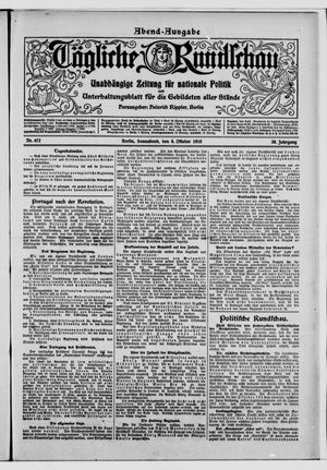 Tägliche Rundschau vom 08.10.1910