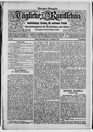 Tägliche Rundschau on Dec 1, 1910