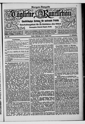 Tägliche Rundschau vom 09.08.1911