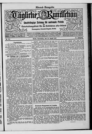 Tägliche Rundschau vom 10.08.1911
