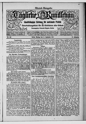 Tägliche Rundschau vom 11.09.1911