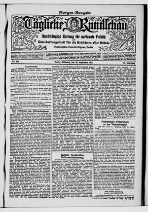 Tägliche Rundschau vom 20.09.1911
