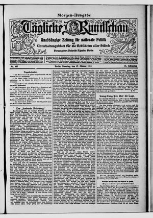 Tägliche Rundschau vom 17.10.1911