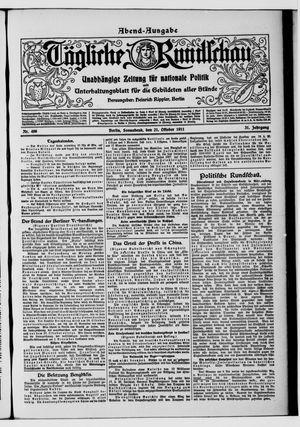 Tägliche Rundschau vom 21.10.1911