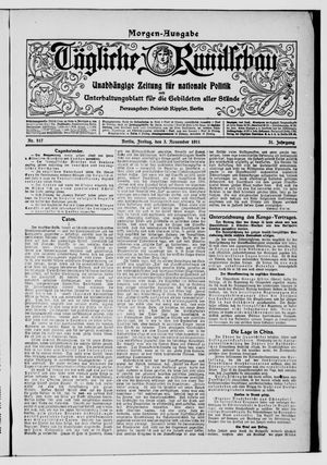 Tägliche Rundschau vom 03.11.1911