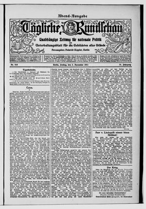 Tägliche Rundschau vom 03.11.1911