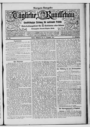 Tägliche Rundschau vom 13.12.1911