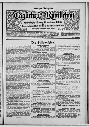 Tägliche Rundschau vom 23.01.1912
