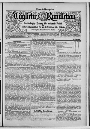 Tägliche Rundschau vom 23.01.1912
