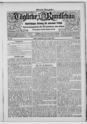 Tägliche Rundschau vom 27.04.1912