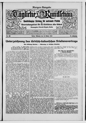 Tägliche Rundschau on Oct 16, 1912