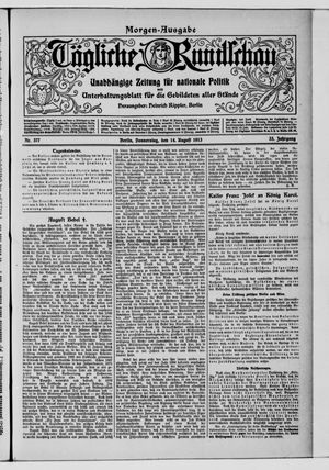 Tägliche Rundschau vom 14.08.1913