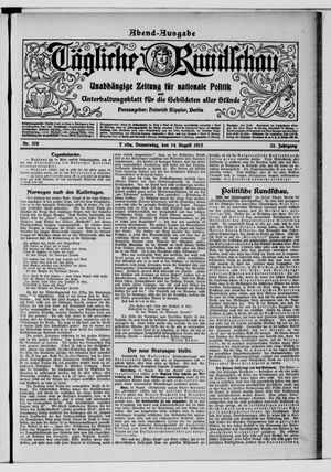 Tägliche Rundschau vom 14.08.1913