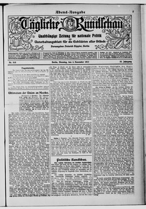 Tägliche Rundschau vom 04.11.1913