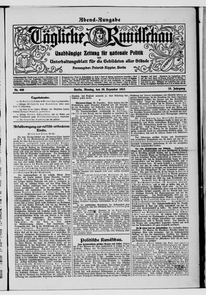 Tägliche Rundschau vom 29.12.1913