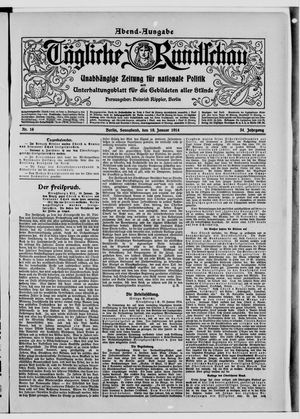 Tägliche Rundschau on Jan 10, 1914