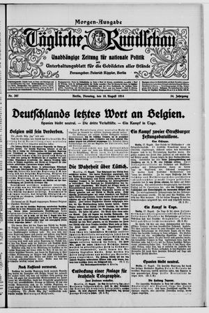 Tägliche Rundschau vom 18.08.1914