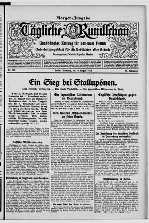 Tägliche Rundschau vom 19.08.1914