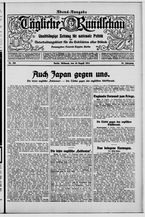 Tägliche Rundschau vom 19.08.1914