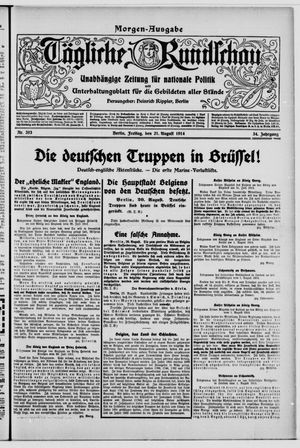 Tägliche Rundschau vom 21.08.1914