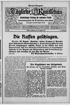 Tägliche Rundschau vom 29.08.1914