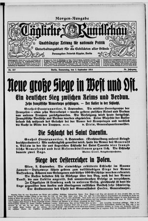 Tägliche Rundschau vom 03.09.1914