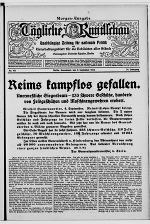 Tägliche Rundschau vom 05.09.1914