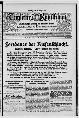 Tägliche Rundschau vom 24.09.1914