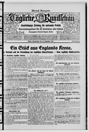 Tägliche Rundschau vom 24.09.1914