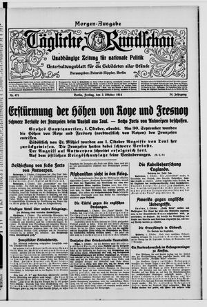 Tägliche Rundschau vom 02.10.1914