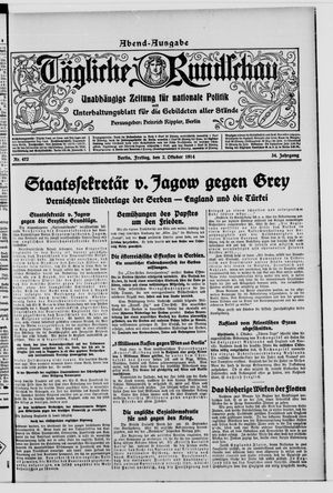 Tägliche Rundschau vom 02.10.1914
