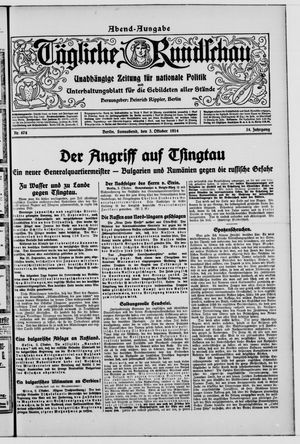 Tägliche Rundschau vom 03.10.1914