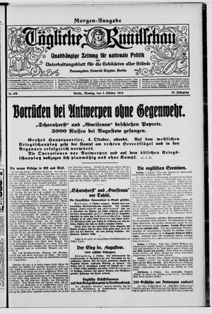 Tägliche Rundschau vom 05.10.1914