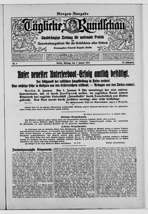 Tägliche Rundschau on Jan 4, 1915