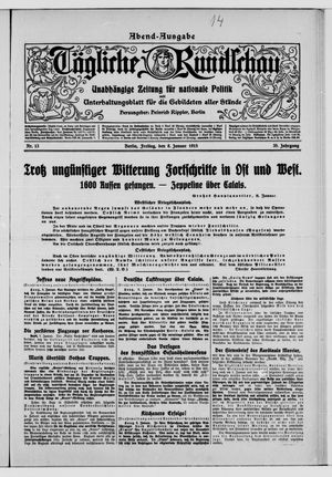Tägliche Rundschau on Jan 8, 1915