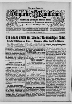 Tägliche Rundschau on Jan 14, 1915