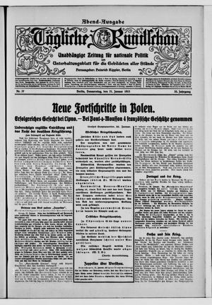 Tägliche Rundschau vom 21.01.1915