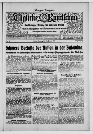 Tägliche Rundschau on Jan 24, 1915