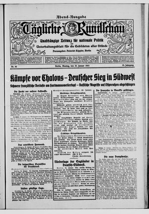 Tägliche Rundschau on Jan 25, 1915