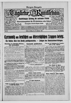 Tägliche Rundschau on Feb 19, 1915