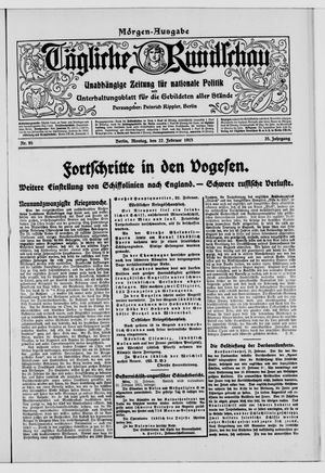 Tägliche Rundschau on Feb 22, 1915