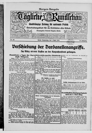 Tägliche Rundschau on Apr 1, 1915