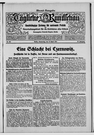 Tägliche Rundschau on Apr 22, 1915