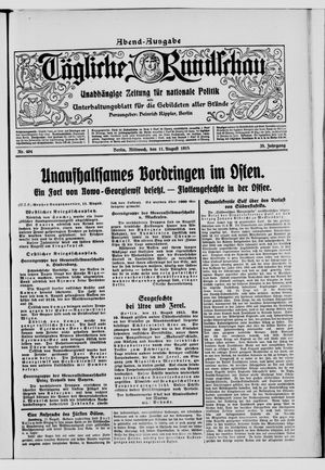 Tägliche Rundschau vom 11.08.1915