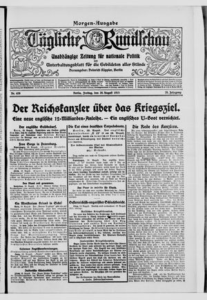 Tägliche Rundschau vom 20.08.1915