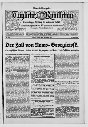 Tägliche Rundschau vom 20.08.1915